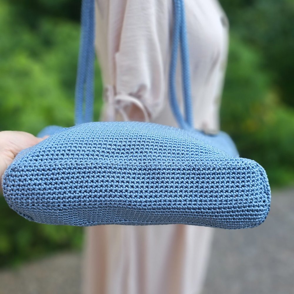 The Sak Crochet Hobo Shoulder Bag, Dusty Blue, Excellent condition - Picture 4 of 6